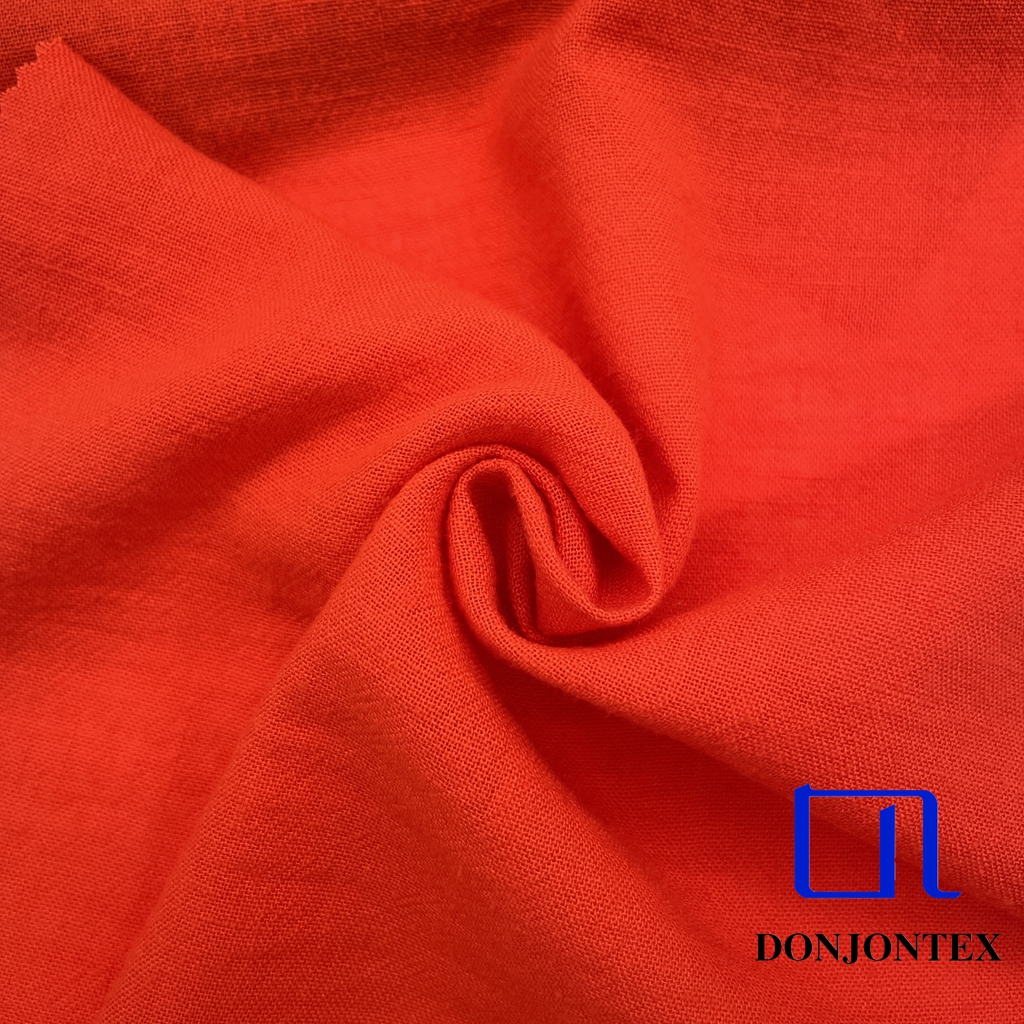 Hot Sale 100% Recycled Polyester Imitation Linen Fabric with Soft Hand Feeling for Women Shirts and Garments