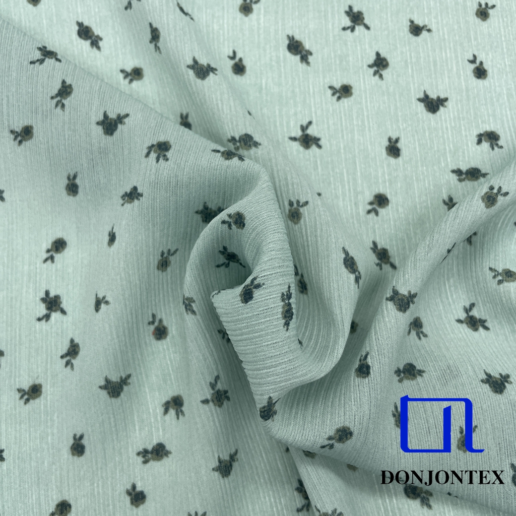 Latest Fashion GRS Certified 100% Polyester Crepe Chiffon Fabric Soft Touch Anti-Static for Girls' Eco-Friendly Long Dresses