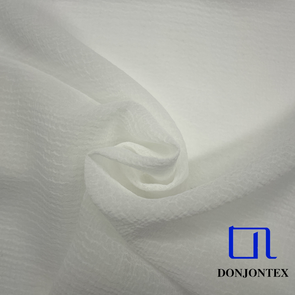 Premium Quality GRS Certified 100% Recycled Polyester Chiffon Fabric Plain Dyed for Summer Women T-shirts