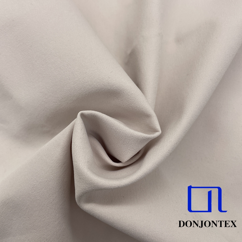 High Quality Oeko-tex Standard 100% Polyester Woven Stretch Cotton -Like Effect Twill for Women's Dresses Coats Pants