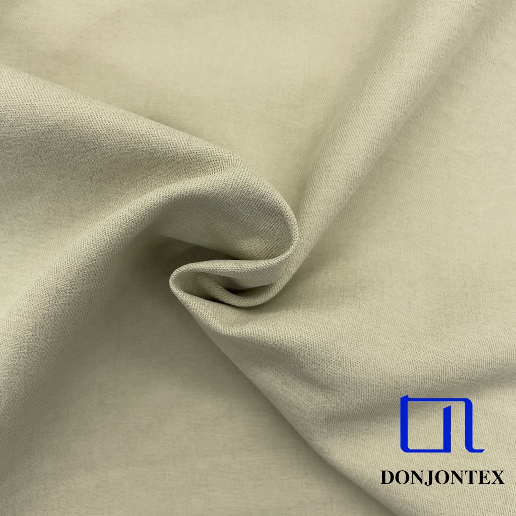 2025 New Design GRS Certified 100% Polyester Woven Cotton -Like Effect Twill for Women's Dresses Coats Pants