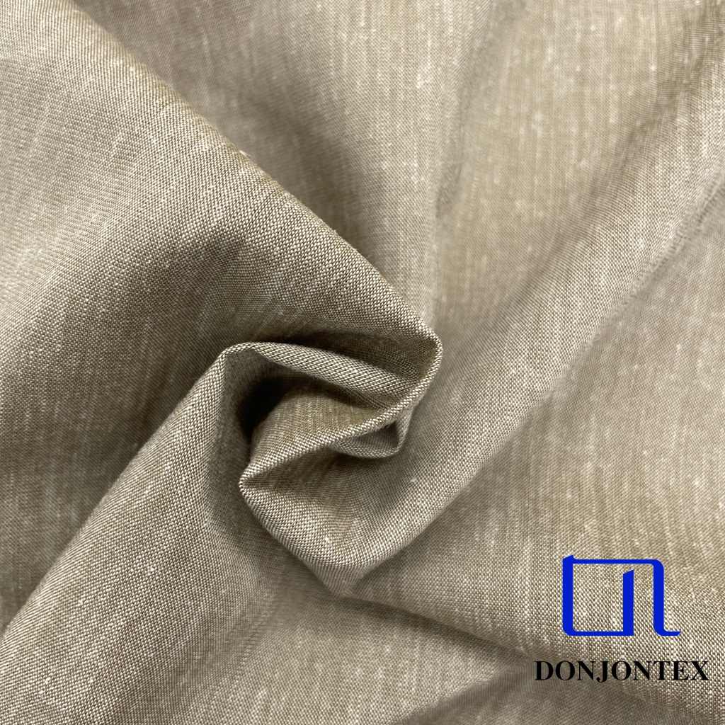 Latest Fashion Lyocell Linen Spandex Poly Breathable Eco-friendly Weft Stretch Fabric for Summer Shirt