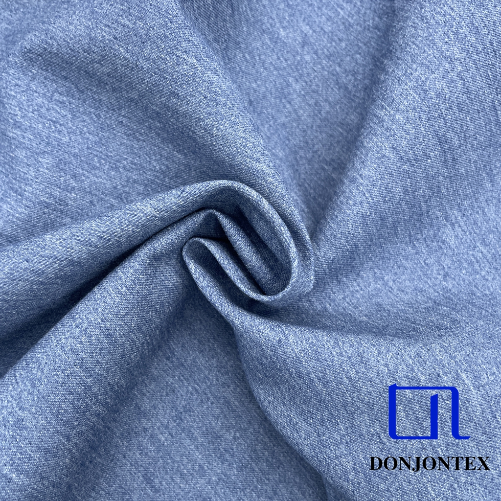 Hot Sale Polyester Cotton Faux Denim Fabric with Soft Touch and High Color Fastness for Pants and Outer Coats