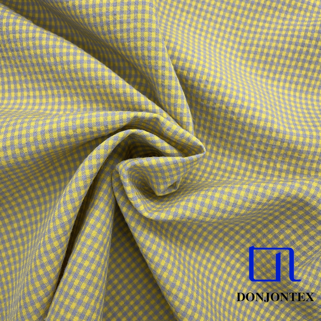 Premium Quality Polyester Cotton Woven Check Fabric for Casual Dress and Home Textile