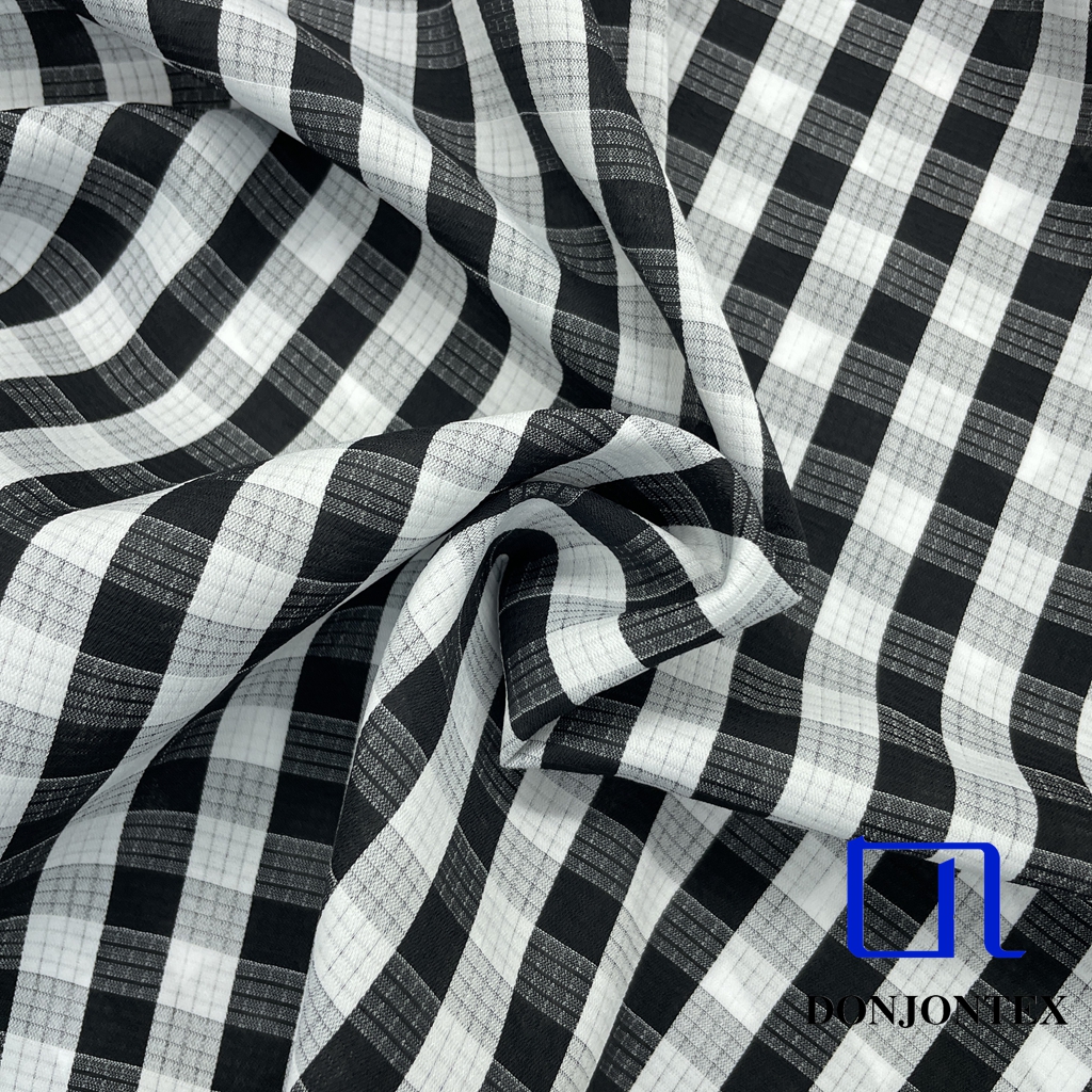 Hot Sale 100% Polyester SPH Double Color Eco-Friendly Yarn Dyed Big Check Fabric for Women's Dress and Shirts