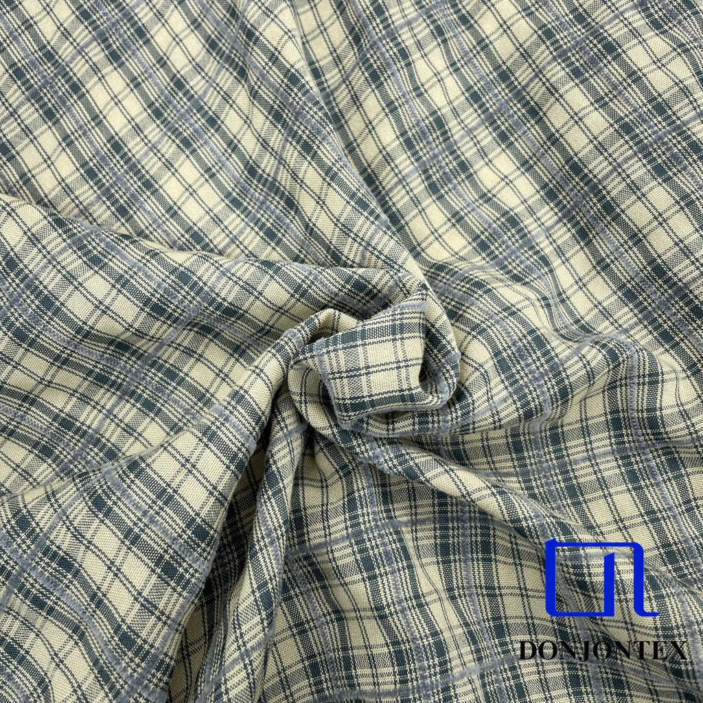 Premium Quality Yarn-Dyed Polyester Rayon Chenille Fabric Woven Check for Women's Popular Dress