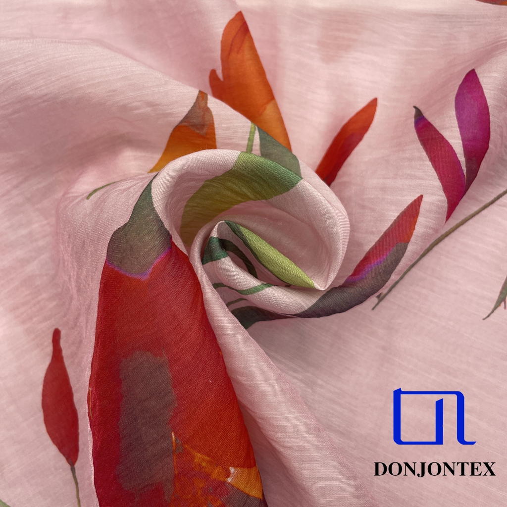 Eco-Friendly Nylon Lyocell Fabric with Flower Printed and Plain Weave for Women's Fashion T-Shirts