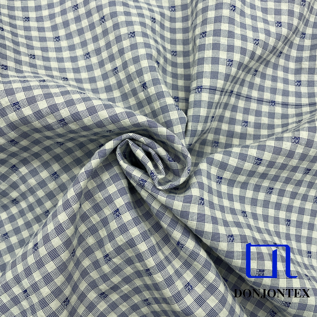 Premium Quality Cationic Polyester Cotton Jacquard Check Fabric with Soft Touch Feeling for Casual Dress and Home Textile