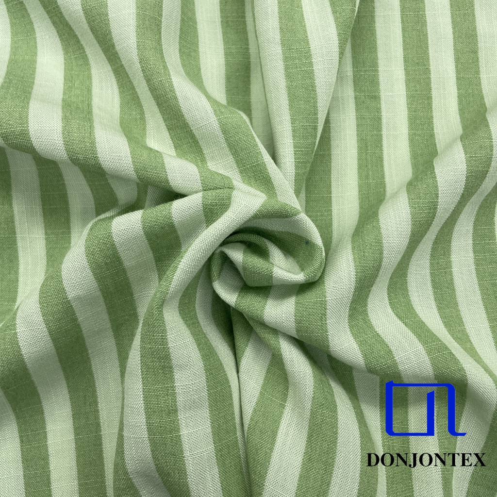 New Design Polyester Rayon Cationic Woven Stripe Fabric with Soft Touch Feeling for Casual Dress and Home Textile