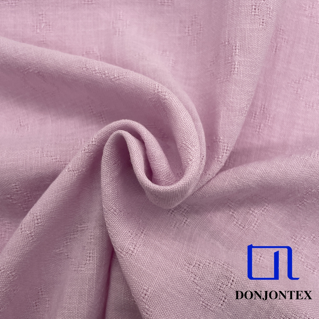 Premium Quality 100% Polyester Imitation Linen Jacquard Fabric with Soft Touch Feeling for Women Dress