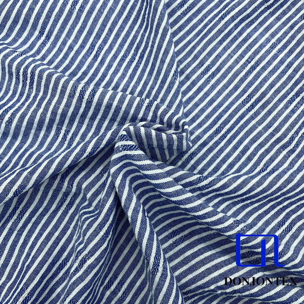 New Design Cationic Polyester Jacquard Stripe Fabric with Soft Touch Feeling for Casual Dress and Home Textile