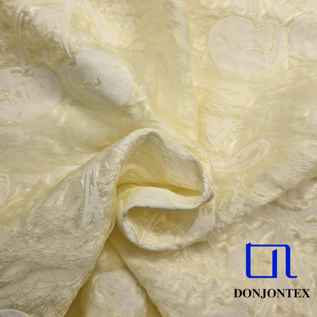 Premium Quality Nylon Rayon Polyester Jacquard Fabric Big Flower Pattern for Women's Fashion Dresses and Summer Shirts