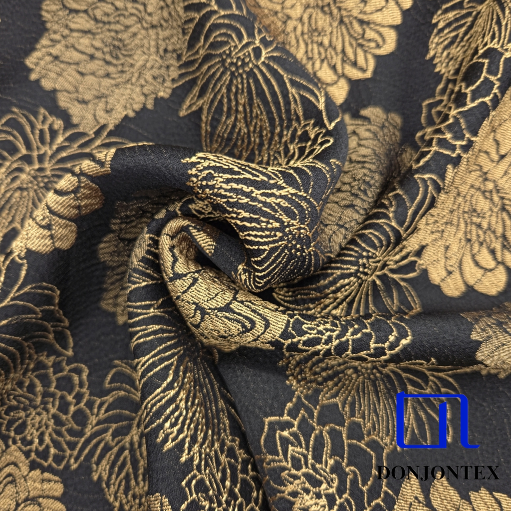 Hot Sale Viscose Polyester Spandex Jacquard Fabric Big Flower Pattern for Women's Fashion Dresses and Summer Shirts