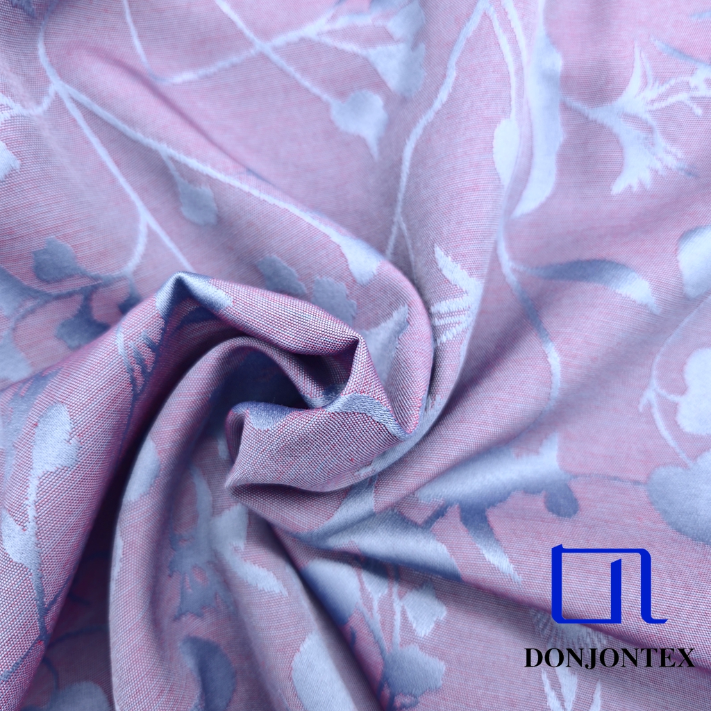 New Design Polyester Rayon Jacquard Fabric Big Flower Pattern for Women's Fashion Dresses and Summer Shirts