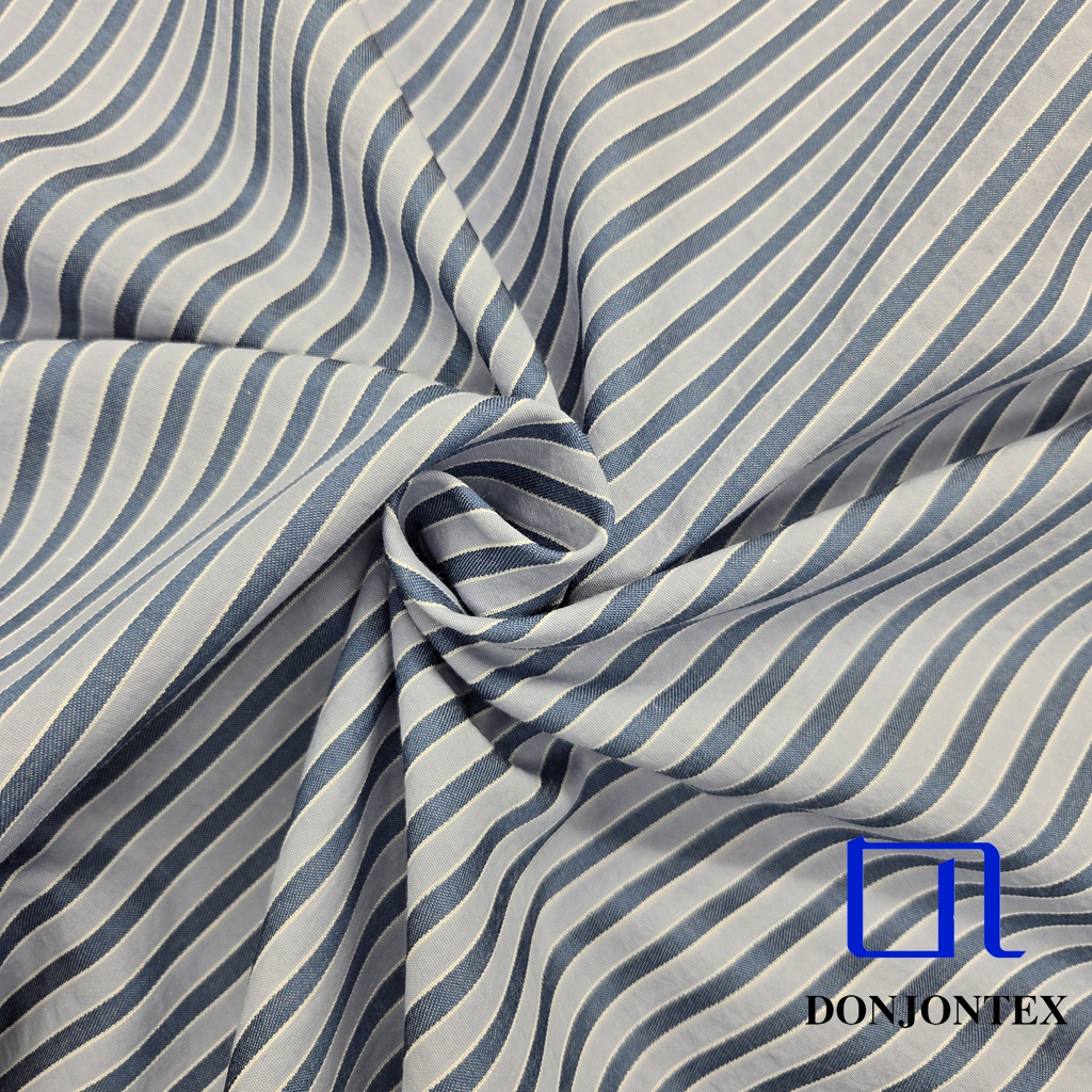 Premium Quality Girls' Dress Fabric Soft Polyester Rayon Cotton Stripe Fabric with Soft Touch for Women Fashion Dress