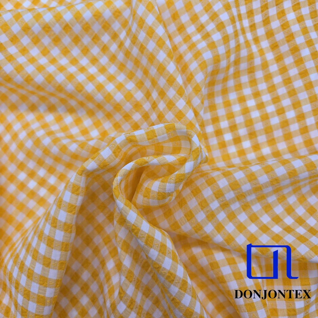 Hot Sale 100% Polyester SPH Soft Touch Little Check Fabric Yarn Dyed for Women's Dresses Woven Technique