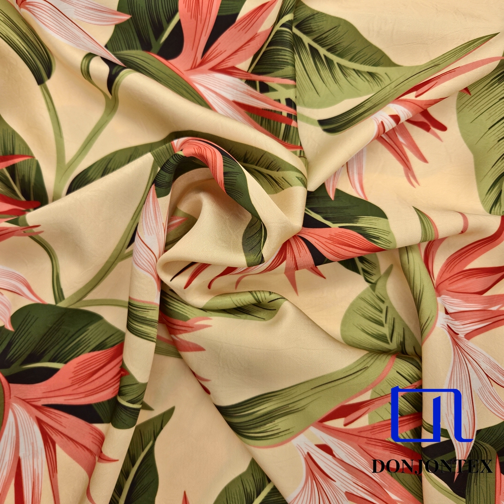 Premium Quality 4-4 SPH Girls' Sleepwear Double Face Embossed Flower Satin Fabric Soft Stretch Plain Dyed for Comfort Garments