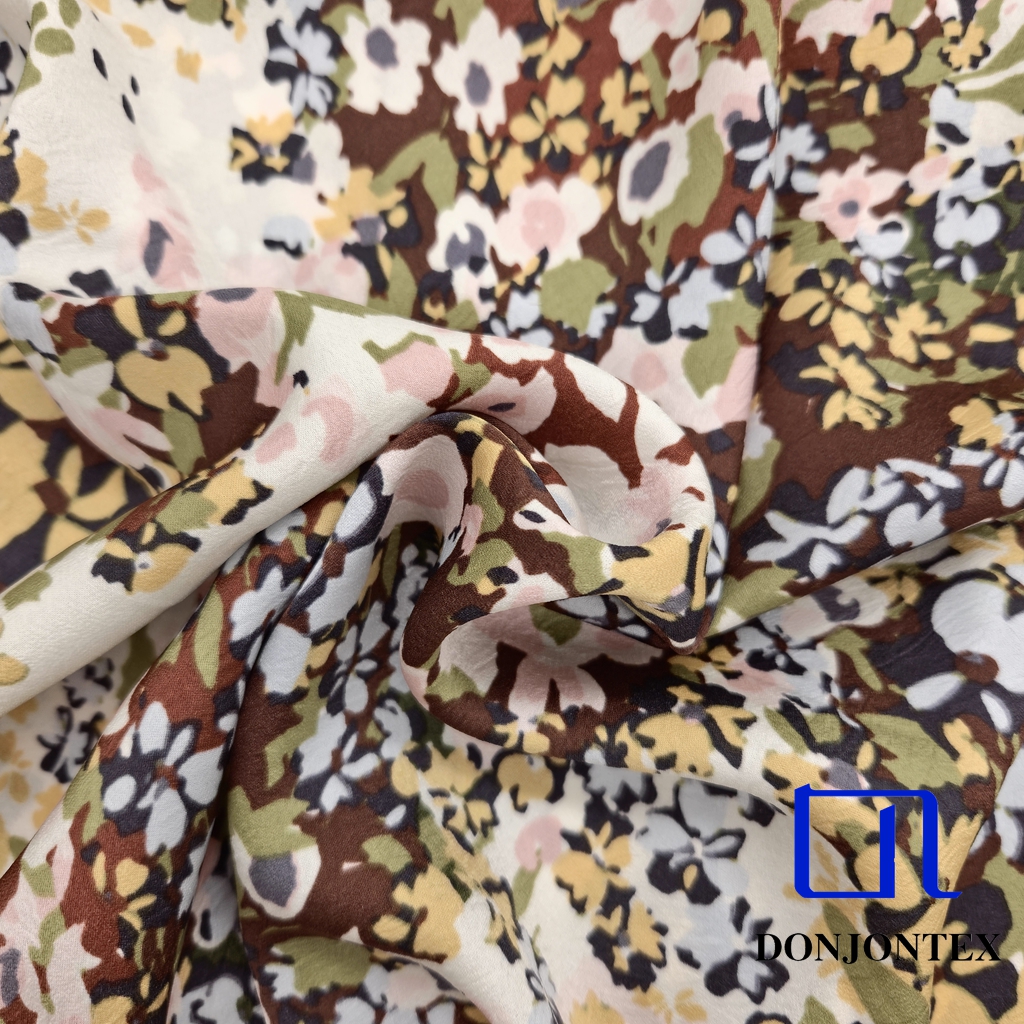 GRS Certified Eco-Friendly Polyester Satin Fabric Plain Dyed Stretch Soft Feeling for Girls' Popular Garment Use-Dress Sleepwear