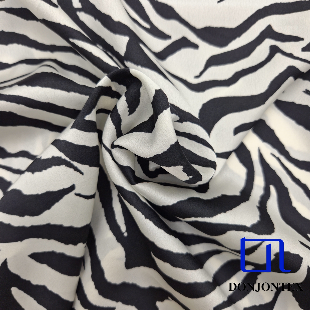 Hot Sale Oeko-tex Standard 100% Recycled Polyester Flower Printed Satin Fabric for Girls' Long Dresses Skirts